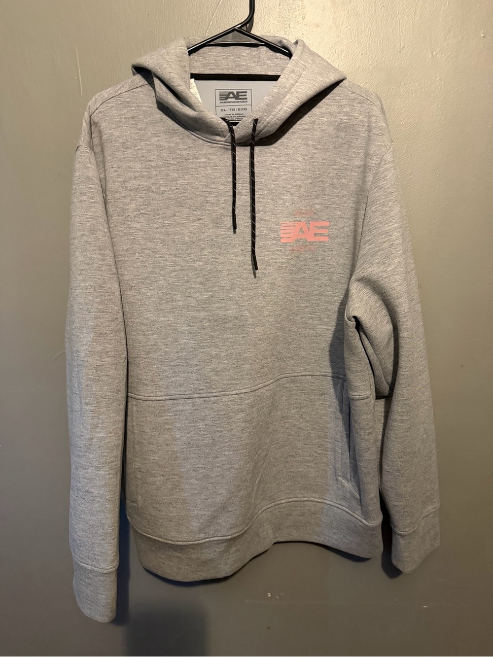 American Eagle Outfitters Gray Crewneck Hoodie with Pink Logo